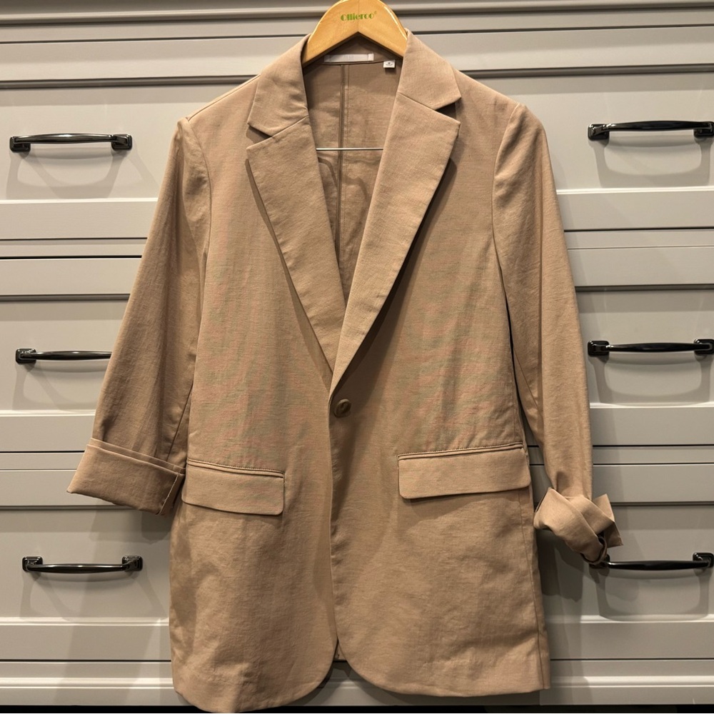 Tan Blazer by Uniqlo